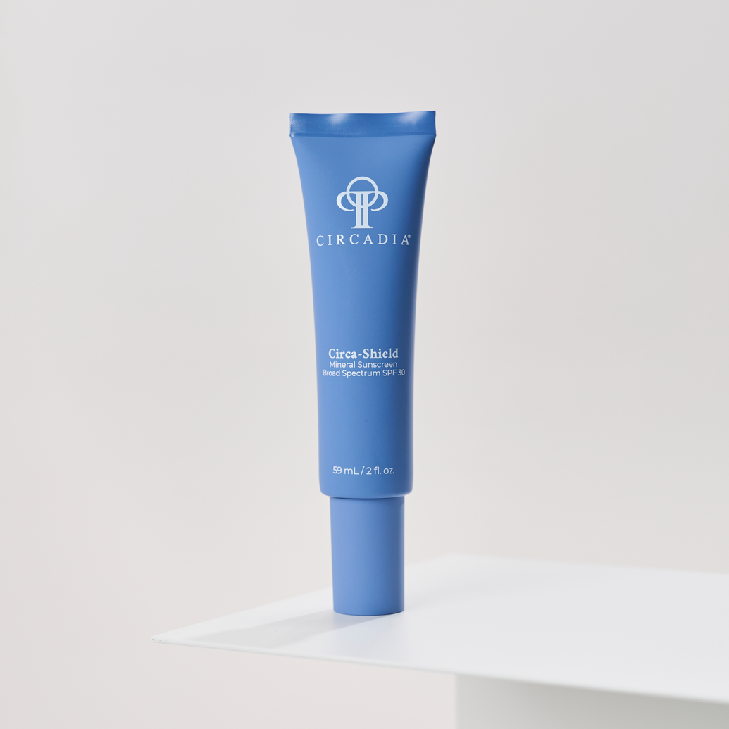 Circa-Shield SPF 30 by Circadia at Morgan Rackley Skincare, in blue tube