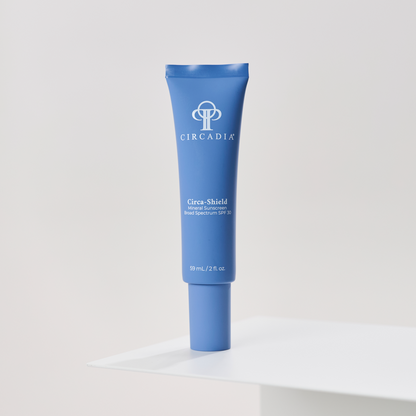 Circa-Shield SPF 30 by Circadia at Morgan Rackley Skincare, in blue tube