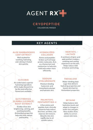 CryoPeptide Mask key agents